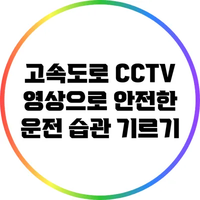 고속도로 CCTV 영상으로 안전한 운전 습관 기르기