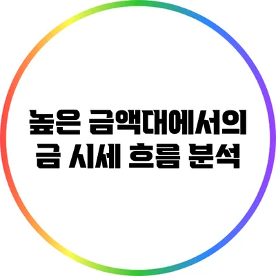 높은 금액대에서의 금 시세 흐름 분석