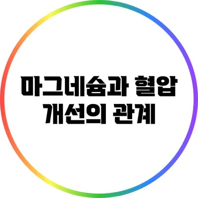 마그네슘과 혈압 개선의 관계