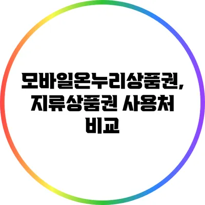 모바일온누리상품권, 지류상품권 사용처 비교