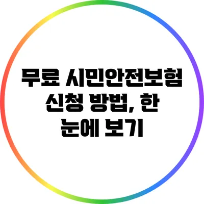 무료 시민안전보험 신청 방법, 한 눈에 보기