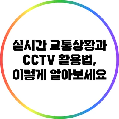 실시간 교통상황과 CCTV 활용법, 이렇게 알아보세요