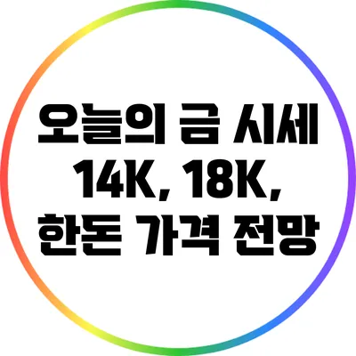 오늘의 금 시세: 14K, 18K, 한돈 가격 전망