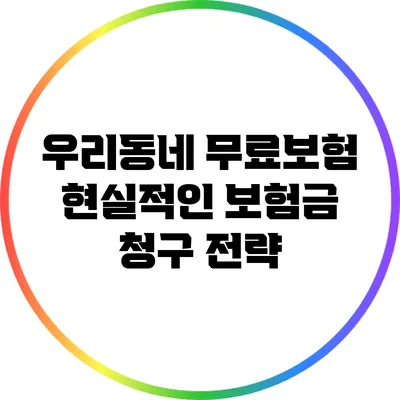 우리동네 무료보험: 현실적인 보험금 청구 전략