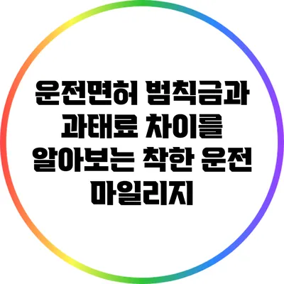 운전면허 범칙금과 과태료 차이를 알아보는 착한 운전 마일리지