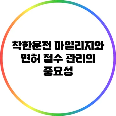 착한운전 마일리지와 면허 점수 관리의 중요성
