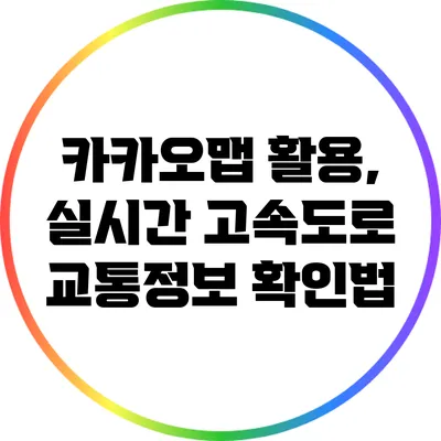 카카오맵 활용, 실시간 고속도로 교통정보 확인법