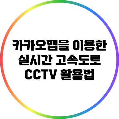 카카오맵을 이용한 실시간 고속도로 CCTV 활용법