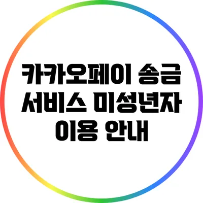 카카오페이 송금 서비스: 미성년자 이용 안내