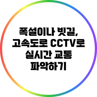 폭설이나 빗길, 고속도로 CCTV로 실시간 교통 파악하기