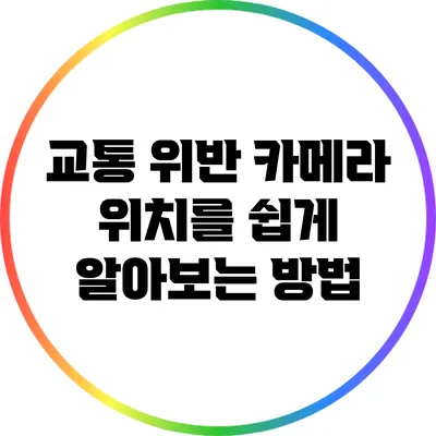 교통 위반 카메라 위치를 쉽게 알아보는 방법