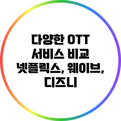 다양한 OTT 서비스 비교: 넷플릭스, 웨이브, 디즈니