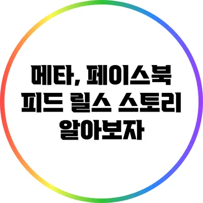메타, 페이스북 피드? 릴스? 스토리? 알아보자