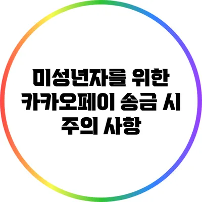 미성년자를 위한 카카오페이 송금 시 주의 사항