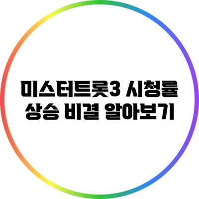 미스터트롯3 시청률 상승 비결 알아보기