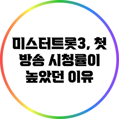 미스터트롯3, 첫 방송 시청률이 높았던 이유