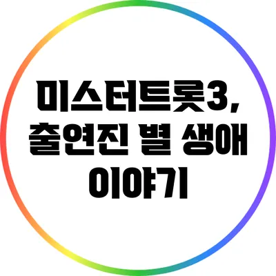 미스터트롯3, 출연진 별 생애 이야기