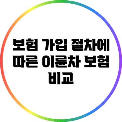 보험 가입 절차에 따른 이륜차 보험 비교