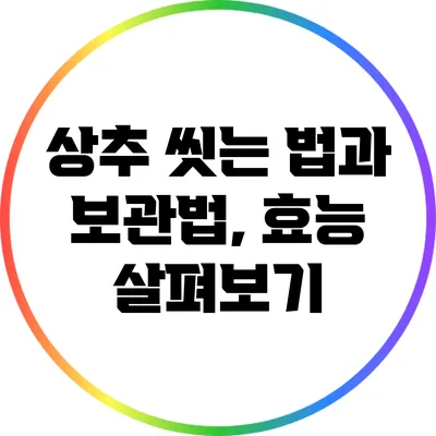 상추 씻는 법과 보관법, 효능 살펴보기