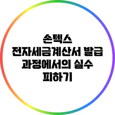 손텍스 전자세금계산서 발급 과정에서의 실수 피하기