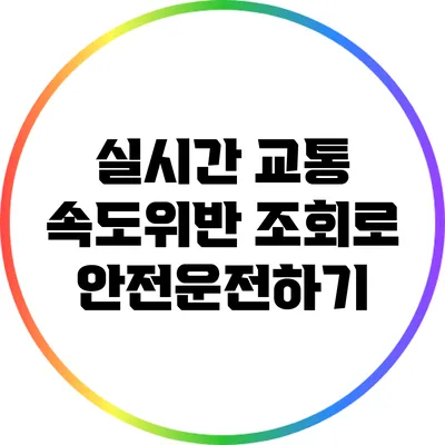 실시간 교통 속도위반 조회로 안전운전하기