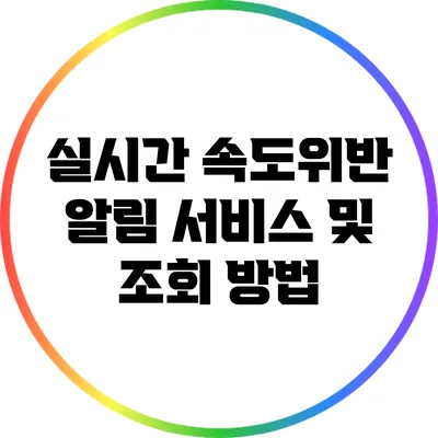 실시간 속도위반 알림 서비스 및 조회 방법
