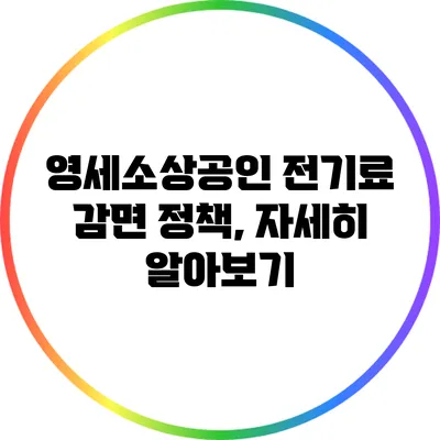 영세소상공인 전기료 감면 정책, 자세히 알아보기