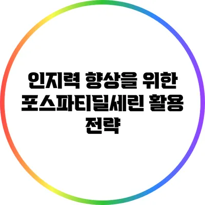 인지력 향상을 위한 포스파티딜세린 활용 전략