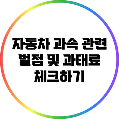 자동차 과속 관련 벌점 및 과태료 체크하기