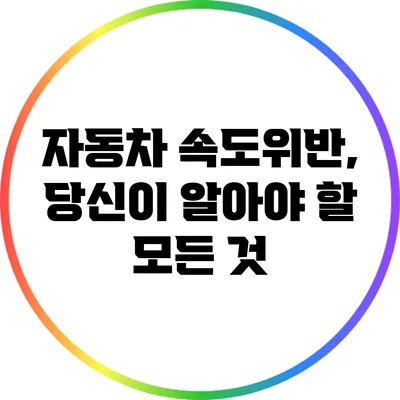 자동차 속도위반, 당신이 알아야 할 모든 것