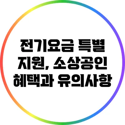전기요금 특별 지원, 소상공인 혜택과 유의사항