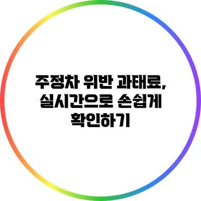 주정차 위반 과태료, 실시간으로 손쉽게 확인하기