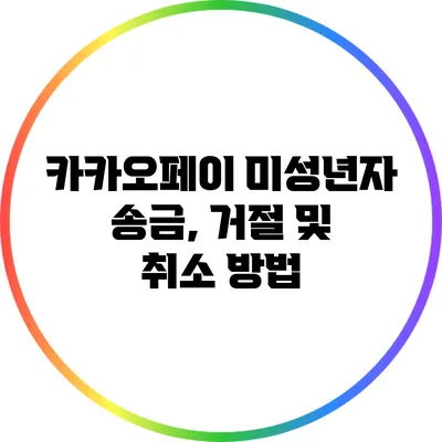 카카오페이 미성년자 송금, 거절 및 취소 방법
