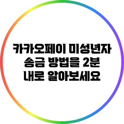 카카오페이 미성년자 송금 방법을 2분 내로 알아보세요
