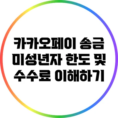 카카오페이 송금: 미성년자 한도 및 수수료 이해하기