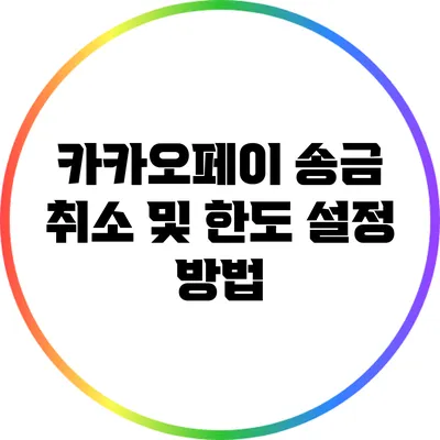 카카오페이 송금 취소 및 한도 설정 방법