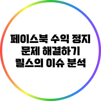 페이스북 수익 정지 문제 해결하기: 릴스의 이슈 분석