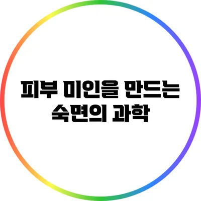 피부 미인을 만드는 숙면의 과학