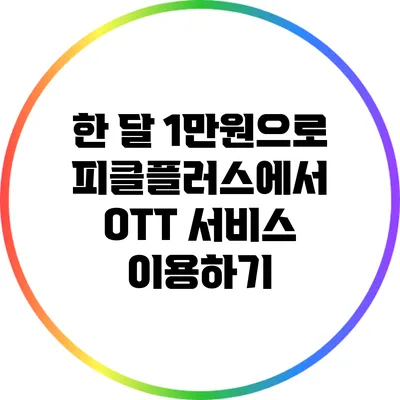 한 달 1만원으로 피클플러스에서 OTT 서비스 이용하기