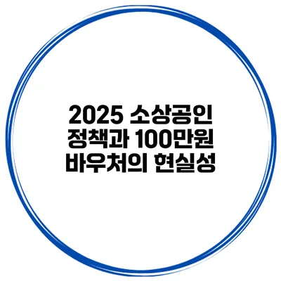 2025 소상공인 정책과 100만원 바우처의 현실성