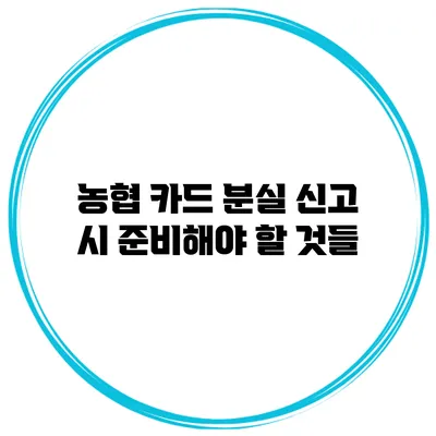 농협 카드 분실 신고 시 준비해야 할 것들