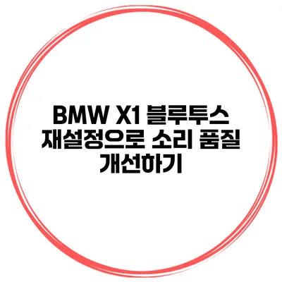 BMW X1 블루투스 재설정으로 소리 품질 개선하기
