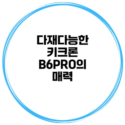 다재다능한 키크론 B6PRO의 매력