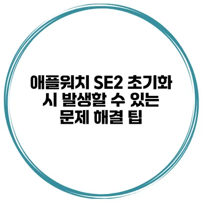 애플워치 SE2 초기화 시 발생할 수 있는 문제 해결 팁