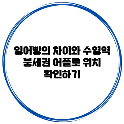 잉어빵의 차이와 수영역 붕세권 어플로 위치 확인하기