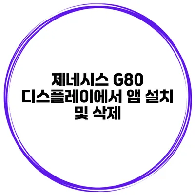 제네시스 G80 디스플레이에서 앱 설치 및 삭제