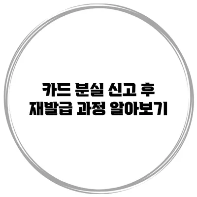 카드 분실 신고 후 재발급 과정 알아보기