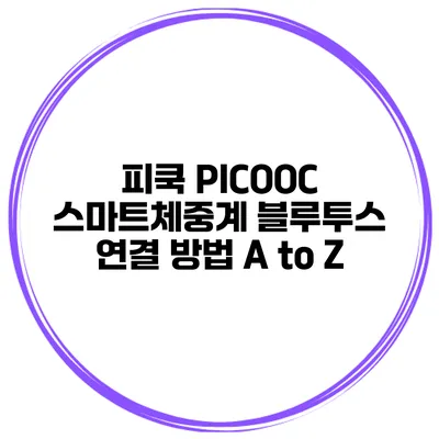 피쿡 PICOOC 스마트체중계 블루투스 연결 방법 A to Z